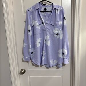 Ann Taylor Light Purple Floral Blouse